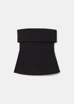 TARA JARMON Tonnie Black Cold Wool Top Cheap