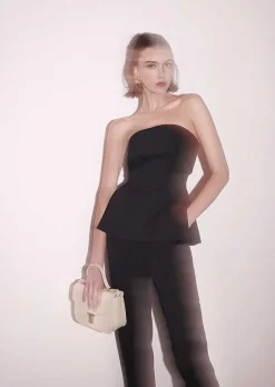 TARA JARMON Tonnie Black Cold Wool Top Cheap