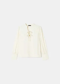 TARA JARMON Toulouse Ecru Crepe Top Sale