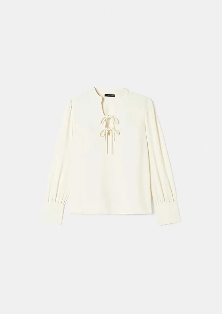 TARA JARMON Toulouse Ecru Crepe Top Sale