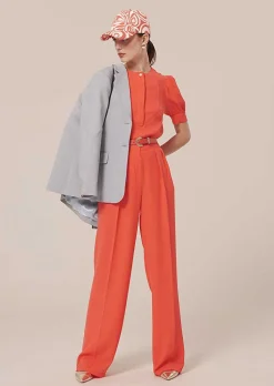 TARA JARMON Tourterelle Coral Crepe Blouse Hot