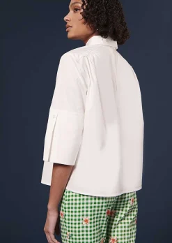 TARA JARMON Trinity White Poplin Top Store