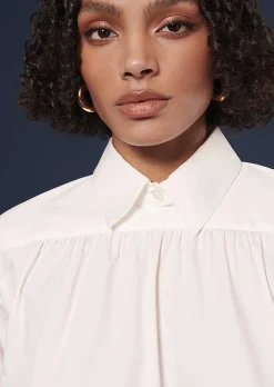 TARA JARMON Trinity White Poplin Top Store