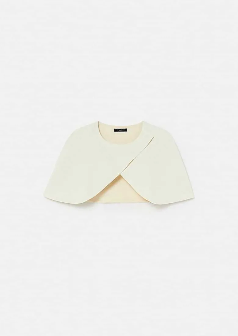 TARA JARMON Valentina Ecru Crepe Cape Store
