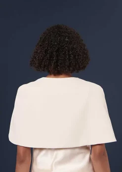 TARA JARMON Valentina Ecru Crepe Cape Store