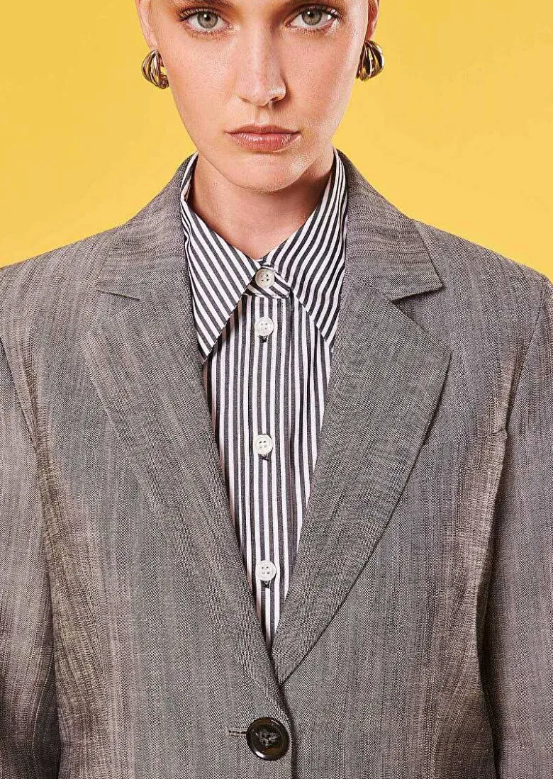 TARA JARMON Valeriane Grey Suit Jacket Flash Sale