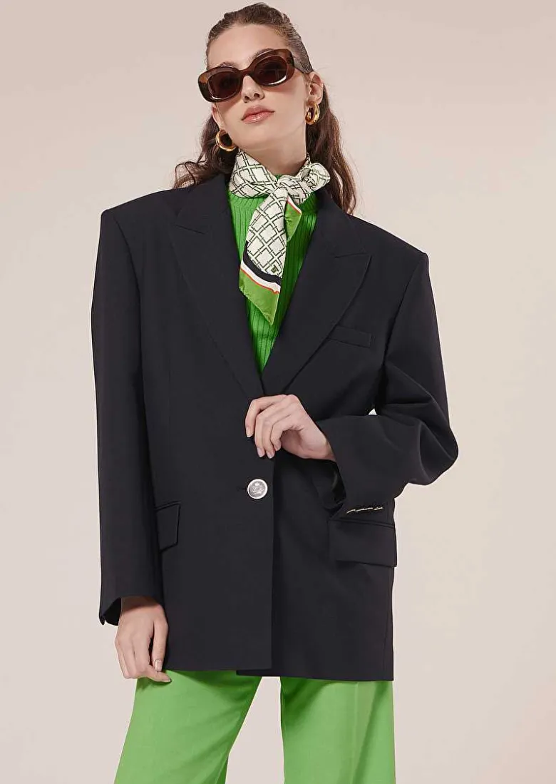 TARA JARMON Vancouveur Midnight Blue Cold Wool Suit Jacket Sale
