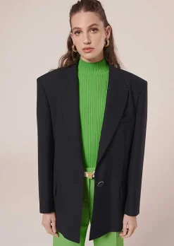 TARA JARMON Vancouveur Midnight Blue Cold Wool Suit Jacket Sale
