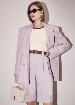 TARA JARMON Victoria Purple Cold Wool Suit Jacket New