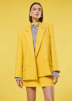 TARA JARMON Victoria Yellow Suit Jacket Hot