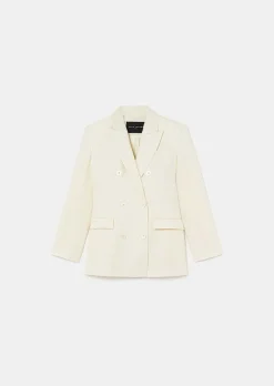 TARA JARMON Viola Ecru Cold Wool Suit Jacket Cheap
