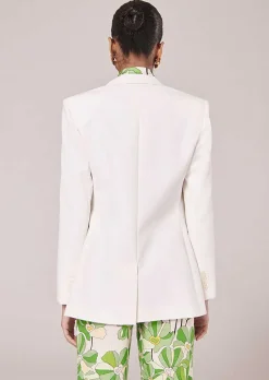 TARA JARMON Viola Ecru Cold Wool Suit Jacket Cheap